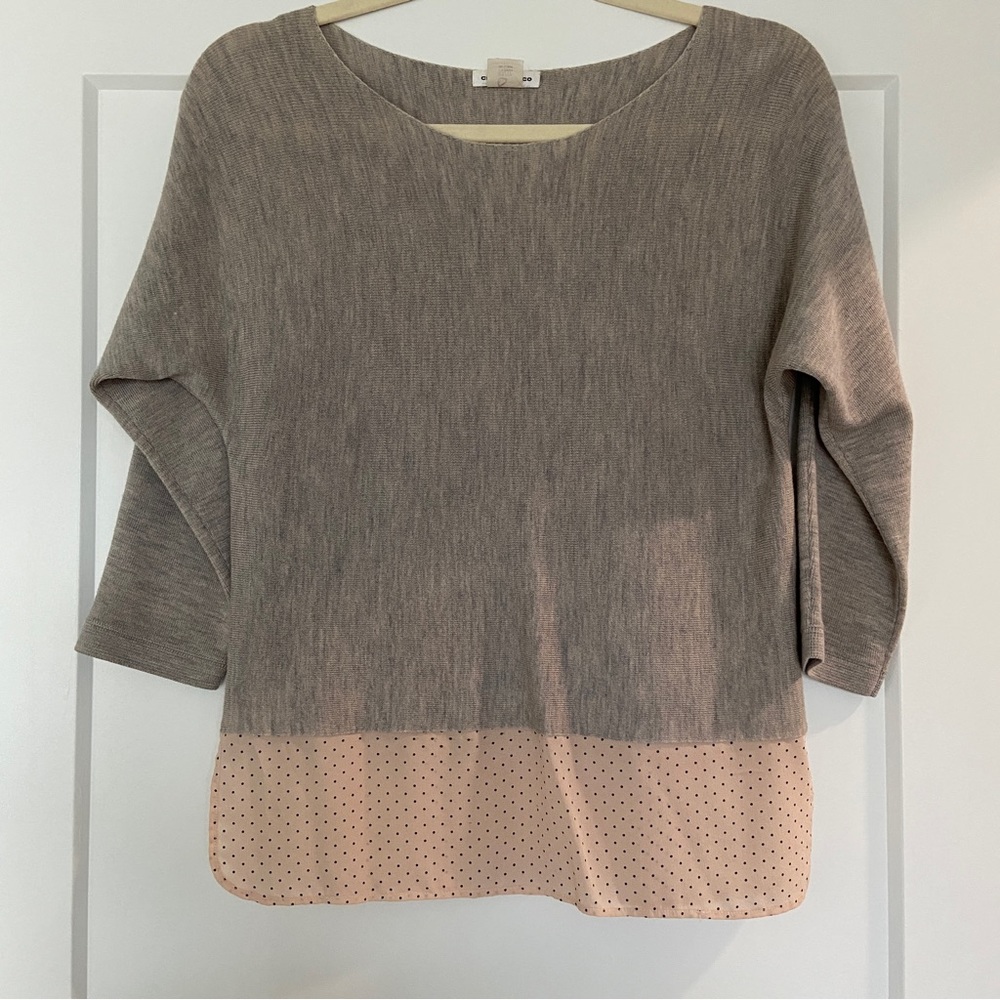 Grey Club Monaco Sweater with Silk Detail